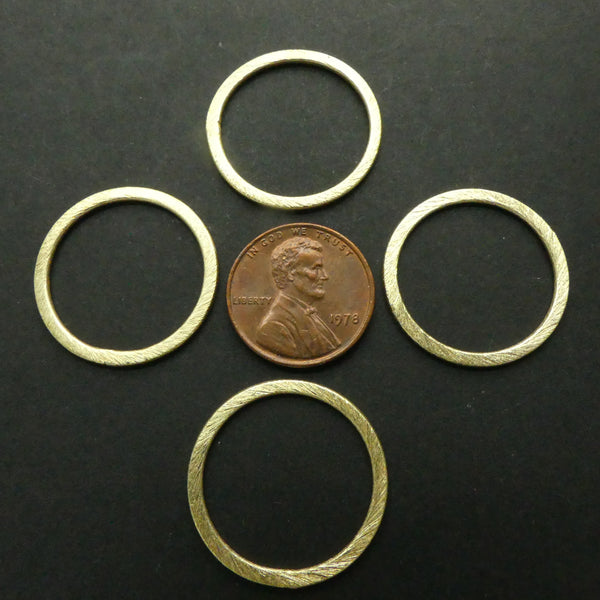 Rings, Flat Brushed Gold Finish, 24mm Outer Diameter, Set of 4