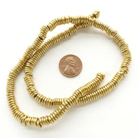 Brass, Slices 6mm Diameter on 16-inch Strands with Large Hole