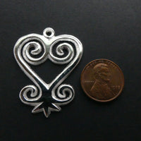 Adinkara Pendants, Silver, Sankofa, Medium-Large, 40mm long