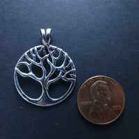 Tree of Live Pendant, Sterling Silver, 30mm long including loop