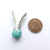 Silver and Turquoise Pendant Deco Style