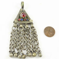 Kuchi, Vintage Metal Pendant 1.5x4 inches