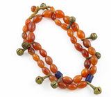 Naga Carnelian Bead Strand with Bells, 30”