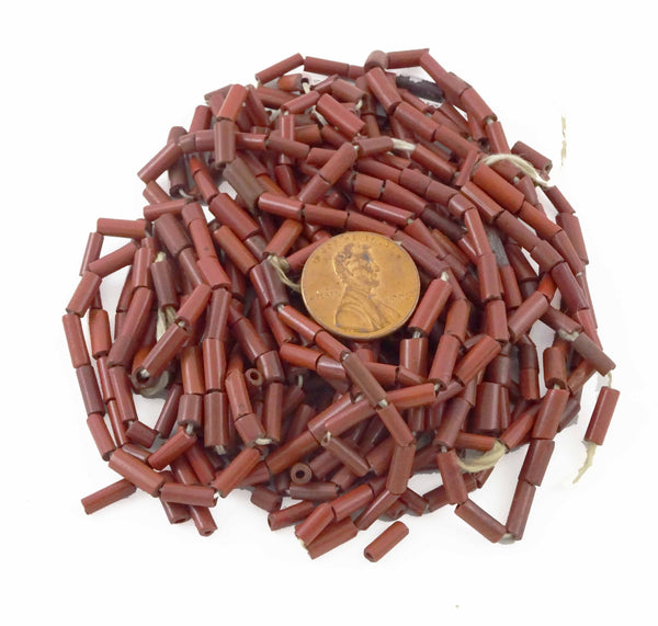 Mizo Glass, Antique Brown Tubes, 5-8x3mm, Bags of 56 Grams