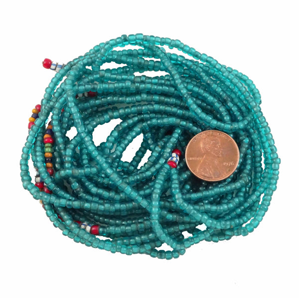 Naga Glass, Vintage Aqua Seed Beads, 2x3mm, Bags of 49 Grams