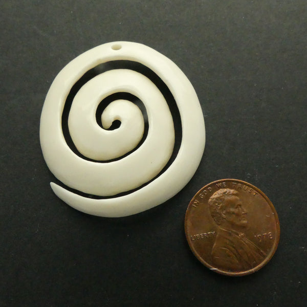 Bone, Spiral Pendant, 35mm Diameter