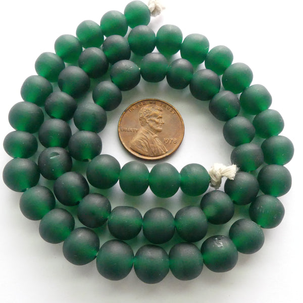 Resin Dark Green Matte, 8mm Round on Strands of 50+