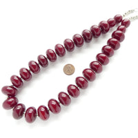 Tibetan Faux Amber, Cherry Red Oblates, 15x23mm on Strand 25-inch Necklace