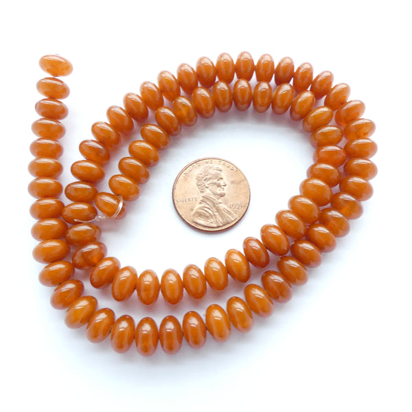 Resin Amber Mini Oblates 5x8mm on 17" Strands