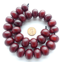 African Amber, Faux Amber Burgundy Oblates, 14x20mm on 15" Strands