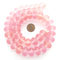 Resin Rose LIght Matte Medium Oblate Beads, 12x18mm, 18" Strands