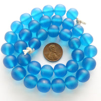 Resin Aqua Dark Matte, Round 10mm, Strands of 40