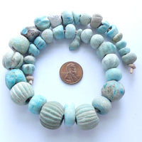 Faience, Ancient Persian, Collector Strand of 36 beads, 16-18mm