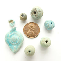 Faience, Ancient Persian (Iran), Mini-Collection of 5 Beads and a Pendant