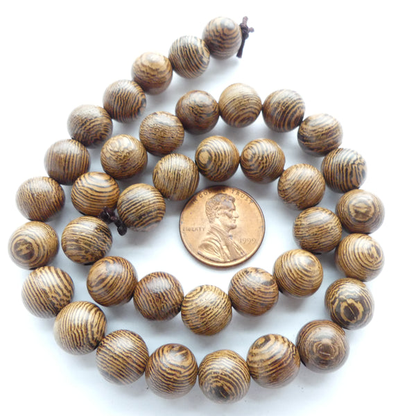 Wood Round, African Fine-Grained Hardwood, 10mm on 15" Strands