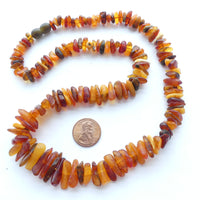 Amber Chips Matte, Graduated 8-15mm, Necklace 22"