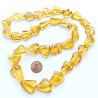 Amber Baltic, Freeform Nuggets, Necklaces 29" Long