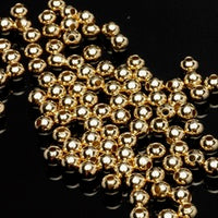 Packaged Beads, Gold Tone 3mm Round, Pkg of 150