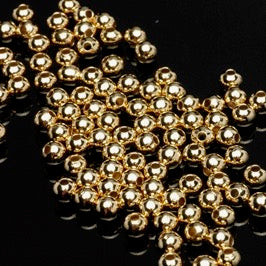 Packaged Beads, Gold Tone 3mm Round, Pkg of 150