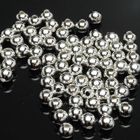 Packaged Beads, Silver Tone 5mm Round, Pkg 75